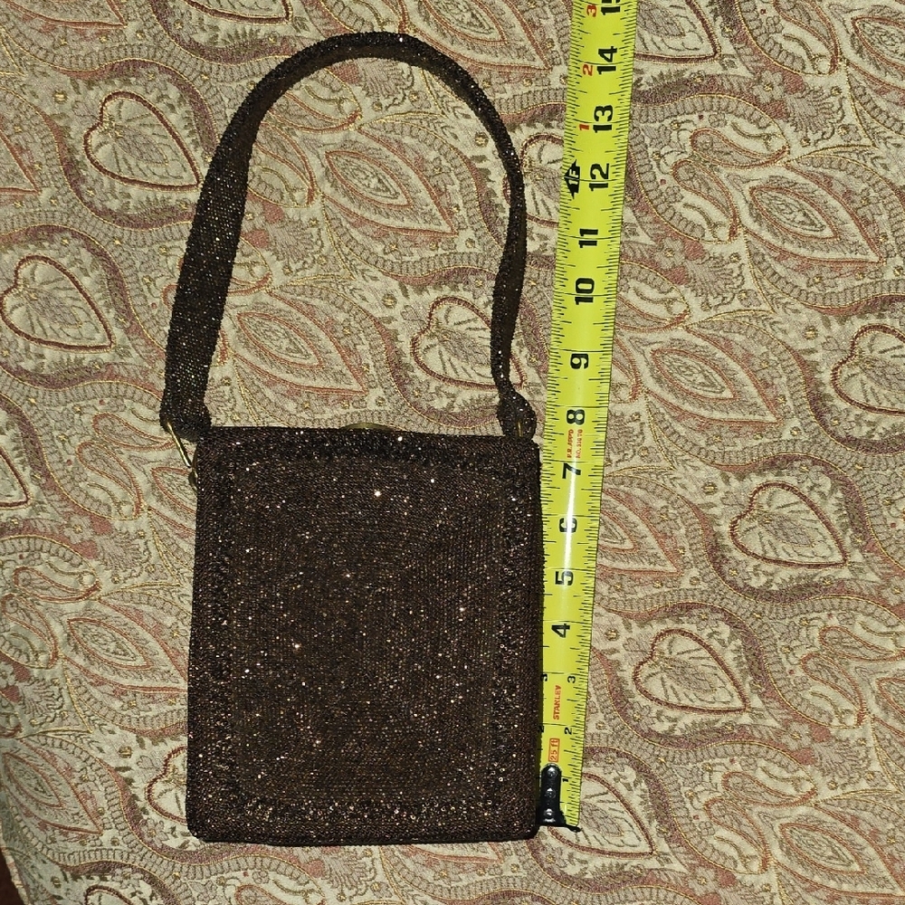 Vintage DU BONNETTE Mid Century Coppery Brown Beaded Evening Bag - Picture 11 of 13